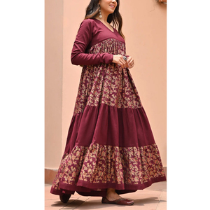 Vestido largo estampado para mujer, diseño estampado hermoso, tela cómoda, elegante, informal, para salidas diarias - Product Image 5