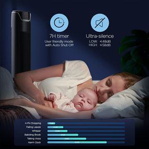 Nieuwe Zwarte 36 \ "Hoge 3-Speed Oscillerende Torenventilator FZ10-19JR - Product Image 4