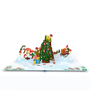 Tarjeta 3D Pop-Up al por Mayor, Decoración de Árbol de Navidad, Tarjeta de Felicitación 3D para las Fiestas de Invierno, Impresión Offset, Fabricante OEM - Product Image 5
