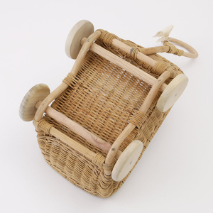 Cochecito de muñecas de ratán hecho a mano, cochecitos de mimbre natural para muñecas, juguetes infantiles de gran calidad - Product Image 6