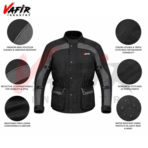 Vêtements de sport haut de gamme imperméables, respirants, coupe-vent, veste de moto avec impression réfléchissante, 5 protections |   Hiver - Product Image 5