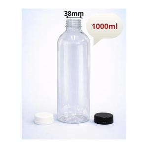 ขวดพลาสติก PET ขนาด 1000 มล. คอขวดกว้าง 38 มม. สำหรับน้ำผลไม้ ชา น้ำอัดลม ผลิตโดยโรงงาน OEM ในเวียดนาม ดีไซน์คอขวดเรียวเรียบ - Product Image 1