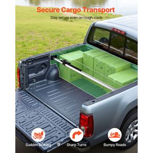 Barre de stabilisation de cargaison robuste à cliquet, réglable de 59 à 73 pouces, en acier, avec patins antidérapants, accessoires de contrôle de cargaison - Product Image 1