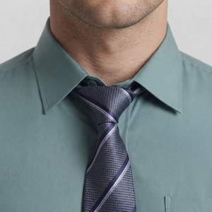 Chemise habillée homme unie à boutons, manches longues, en coton, coupe ajustée, pour affaires et usage quotidien, respirante et à séchage rapide - Product Image 6