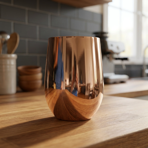 Gobelet à boisson en cuivre contemporain, élégant verre à boire en métal, tasse à eau quotidienne, réutilisable, indispensable pour la cuisine et la salle à manger - Product Image 4