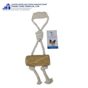 Juguete cilíndrico hecho a mano para perros de madera de café, hecho en Vietnam - Product Image 5