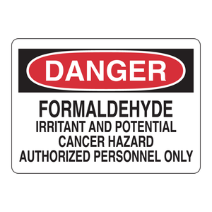 Señal de Peligro de Formaldehído Reflectante Brady - Peligro de Irritación y Cáncer, Solo Personal Autorizado para Laboratorios - Product Image 1