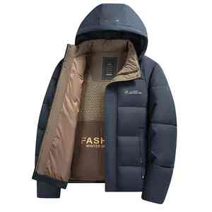 Veste pour homme personnalisée avec capuche en fourrure amovible, manteau décontracté et professionnel chaud avec fermeture éclair, veste matelassée - Product Image 4