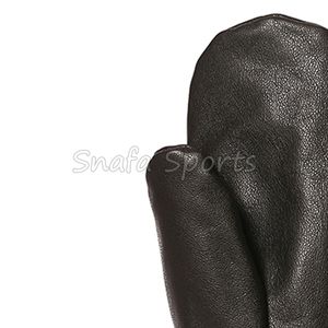 Mitaines en cuir uni personnalisables pour hommes, pour l'hiver, le froid, les activités de plein air, couleur noire - Product Image 5