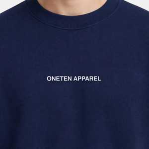 Oneten Men's <b>Navy</b> Blue Crewneck <b>Sweatshirt</b> Casual Loose Fit Long Sleeve Pullover 100% Polyester Printed Spring - Product Image 6