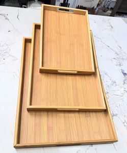 <b>Rustic</b> Brown Acacia Wood Eco-Friendly Food Serving Tray with Built-in Handles Dishwasher Safe Modern Luxury Design for <b>Desk</b> Use - Product Image 1
