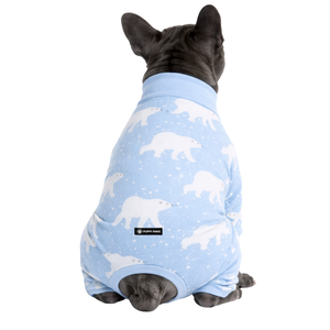 Pijama para perros con estampado de oso polar nevado, ropa de dormir suave y elástica para mascotas, ropa de dormir cómoda y transpirable para todas las estaciones, para uso en interiores - Product Image 2