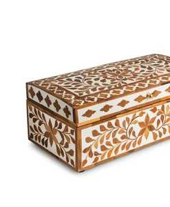 Indian Handmade Antique <b>Floral</b> Gift <b>Box</b> Luxury Custom Bone Inlay 2-Layer Jewelry <b>Box</b> Wholesale - Product Image 3