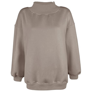 Sweat-shirt en molleton épais de haute qualité à col montant pour l'hiver, en polyester et coton, avec logo personnalisé, vierge, en coton tricoté et fibre de bambou, coupe ajustée - Product Image 2