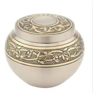Direct From India Handmade High Quality Adult Ashes Aluminum Urns Male and Female Decorative Burial Funeral Supplies - Product Image 4