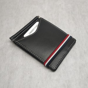 Custom Brand Logo Packing Simple Minimalistic Leather Men Money Clip Card <b>Wallets</b> <b>Holders</b> Purse Mini RFID Bulk Polyester Compact - Product Image 4