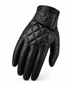 Gants de golf en cuir Cabretta de qualité supérieure avec logo personnalisé Noir matelassé OEM ODM - Product Image 1