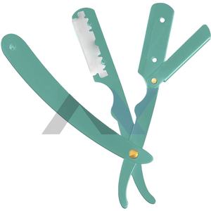 Rasoir de sécurité en acier inoxydable plaqué or avec logo personnalisé, lame droite de précision jetable pour barbier, idéal pour les doigts - Product Image 1