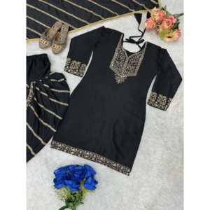 Conjunto de Top, Dhoti y Dupatta para Fiesta, Hermoso para Mujer - Product Image 2