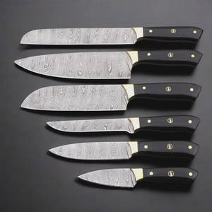 Ensemble de couteaux de cuisine en acier Damas de qualité supérieure, couteaux de chef, couteaux utilitaires, couteaux à éplucher, lame durable pour chefs professionnels - Product Image 1