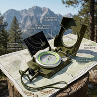 Ensemble de boussoles de poche en alliage d'aluminium - Boussole de survie professionnelle pour la randonnée, le camping et la navigation en plein air
