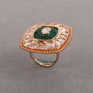 Srinidhi Resizable Bridal Polki Ring for Women-Romantic Fashion Inlay Jewelry - Product Image 3