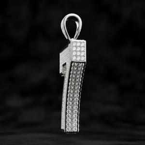 Collar con Colgante de Moissanita Número 7 Personalizado en Plata de Ley 925 |   Joyería de fiesta bohemia con números en relieve para hombre - Product Image 3