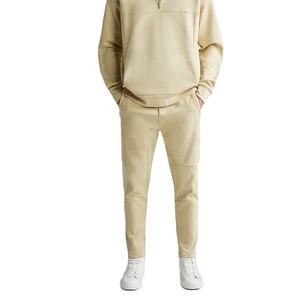 Survêtement à demi-fermeture à glissière de couleurs unies pour hommes, logo personnalisé, derniers survêtements, jogging d'hiver, deux pièces, fabricants personnalisés - Product Image 1