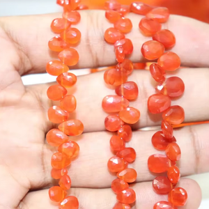 En venta Cuentas facetadas en forma de pera de cornalina Briolette Cuenta de pera de cornalina Cuentas de piedra al por mayor - Product Image 1