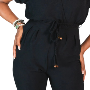 Breathable <b>Jumpsuit</b> <b>Black</b> Lightweight <b>One</b> Piece Athletic Romper Custom Printed Activewear Casual Sportswear Stretch Fitted - Product Image 4