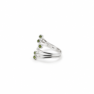 Multi <b>Peridot</b> Green Gemstone <b>Ring</b> 925 Sterling Silver Layered Wrap Style Handmade Jewelry Wholesale JAIPUR SILVER - Product Image 5