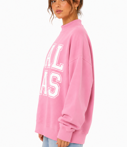 Sweat-shirt oversize à col montant pour femme en coton doux et molleton épais avec patch brodé, vente en gros, usine de vêtements personnalisés - Product Image 5