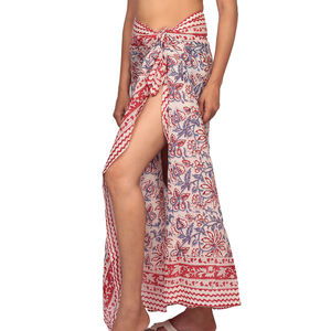 Falda de Playa Sexy de Verano para Mujer, Impresa de Alta Calidad, Transpirable, Tipo Pareo, Informal, Larga, para Usar con Bikini, Estilo Coreano - Product Image 4