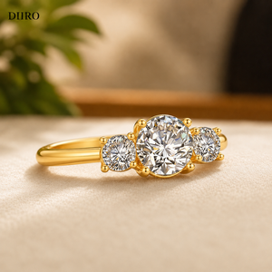 มินิ 7 มอยส์ซาไนต์เพชรแท้ ทอง 14K แหวนหมั้น แหวนแต่งงาน เครื่องประดับชั้นดีสำหรับผู้หญิง - Product Image 5
