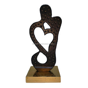 Sculpture décorative en aluminium avec finition or et noir pour la décoration de la maison Sculpture en métal Diwali Articles de cadeau - Product Image 2