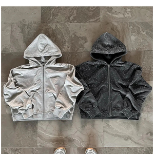 Sudadera con Capucha Personalizada con Logotipo, Lavado Ácido, Oversize, Felpa de Algodón Grueso, Estilo Vintage Desgastado, Streetwear OEM para Hombre y Mujer - Product Image 2