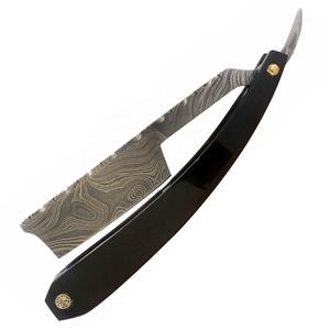 IKZARSA <b>Straight</b> Razor Stainless Steel Blade Single Blade Buffalo Horn Handle Barber Shop Use Men's Face Shaving - Product Image 1