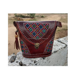 กระเป๋าคลัทช์สะพายไหล่ประดับลูกปัดดีไซน์เนอร์สำหรับผู้หญิงอินเดียกระเป๋าถือสไตล์โบฮีเมียนสำหรับงานปาร์ตี้ตอนเย็น-ขายส่ง - Product Image 5