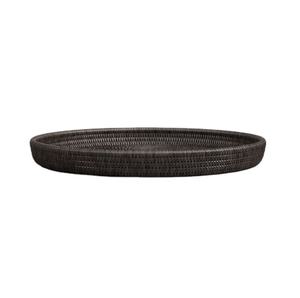 <b>Black</b> Color Dessert <b>Tray</b> Large Size Round Shape Rattan Chocolate Server Ware <b>Tray</b> Newest Design Large Size <b>Tray</b> - Product Image 1
