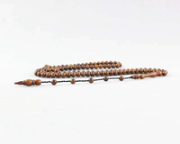 Tasbih turc en bois de coca, islamique, naturel, 6 à 10 mm, 99 perles, finition brillante, à suspendre au mur, fait main