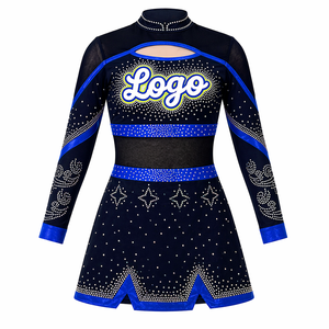 Fabricant d'uniformes de cheerleading sur mesure OEM/ODM, vente en gros de tenues de cheerleading, jupe en spandex, design perlé, broderie - Product Image 2