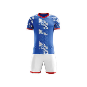 Conjunto de Uniforme de Fútbol Sublimado Personalizado, Camiseta de Fútbol con Diseño de Camuflaje Digital Azul, Pantalones Cortos Deportivos de Secado Rápido para Equipo - Product Image 2
