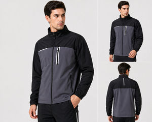 Veste de sport personnalisée pour homme, légère, coupe-vent, pour l'entraînement en plein air, la course à pied, la salle de sport, le fitness, veste de survêtement à fermeture éclair intégrale, coupe-vent sportif - Product Image 5