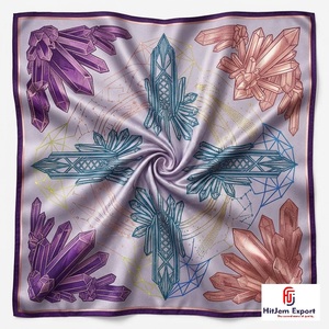 Soft Lightweight Custom Printed <b>Square</b> <b>Scarf</b> With Womens Fashion Headscarf OEM ODM Manufacturer Wholesale Supply - Product Image 5