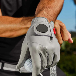 ถุงมือกอล์ฟพรีเมียมสีเทา หนังคาเบรตต้า ระบายอากาศได้ดี กันลื่น จับกระชับ นุ่ม ยืดหยุ่น กระชับมือ สำหรับผู้ชาย - Product Image 5