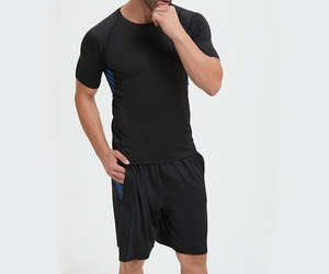 Camiseta y Pantalones Cortos Casuales de Fabricación Propia, Corte Regular, Poliéster/Algodón, Ligeros y Cómodos, con Serigrafía - Product Image 3