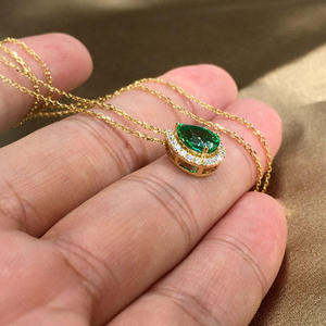 Collar Unisex de Oro Sólido de 14K con Diamante de Corte Brillante Redondo, Estilo Vintage Minimalista para Uso Diario, Color G - Product Image 3