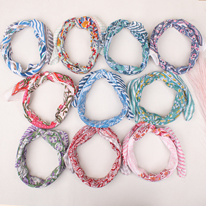 Spring Summer Handkerchief Multi Use Wristband Hair Tie Wraps Ethnic Floral Cotton <b>Square</b> <b>Scarf</b> Breathable Bandana - Product Image 4