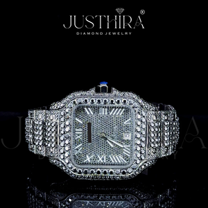 Montre JUSTHIRA pour homme, luxe, sport, affaires, bracelet en acier inoxydable, cadran carré noir avec diamants, calibre 41 mm, meilleur prix - Product Image 2