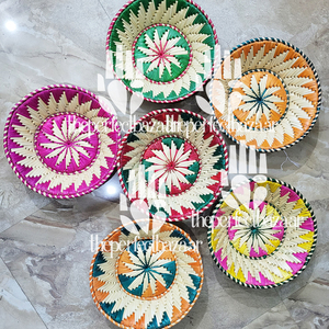 Cesta de hierba Moonj natural multicolor hecha a mano, cesta abierta de hierba Moonj natural de 11 pulgadas, ecológica, duradera, tamaño mini - Product Image 4